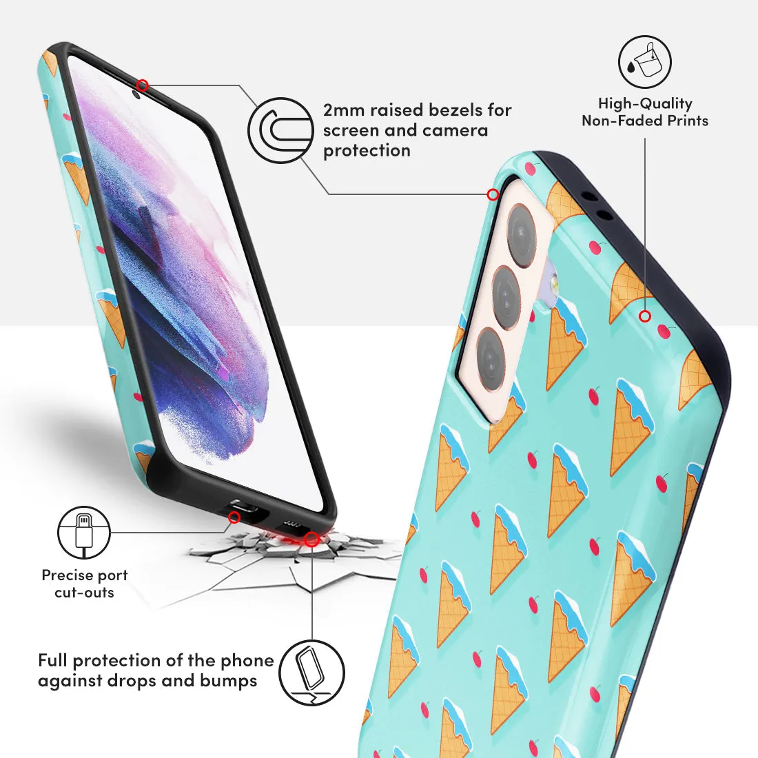 Fujisan Lake Blue Ice Cream Custom - Samsung Galaxy S21 5G Case