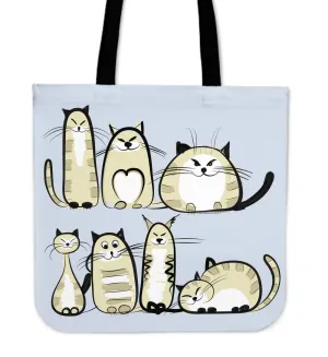 Funny Tan Cat Blue Tote Bag