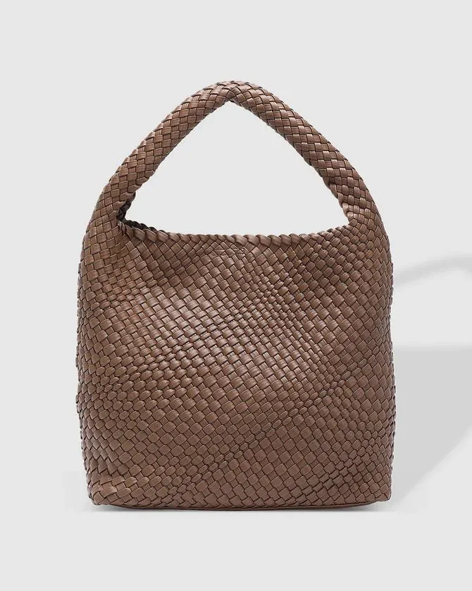 Gabby Woven Shoulder Bag Chocolate