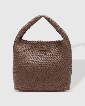 Gabby Woven Shoulder Bag Chocolate