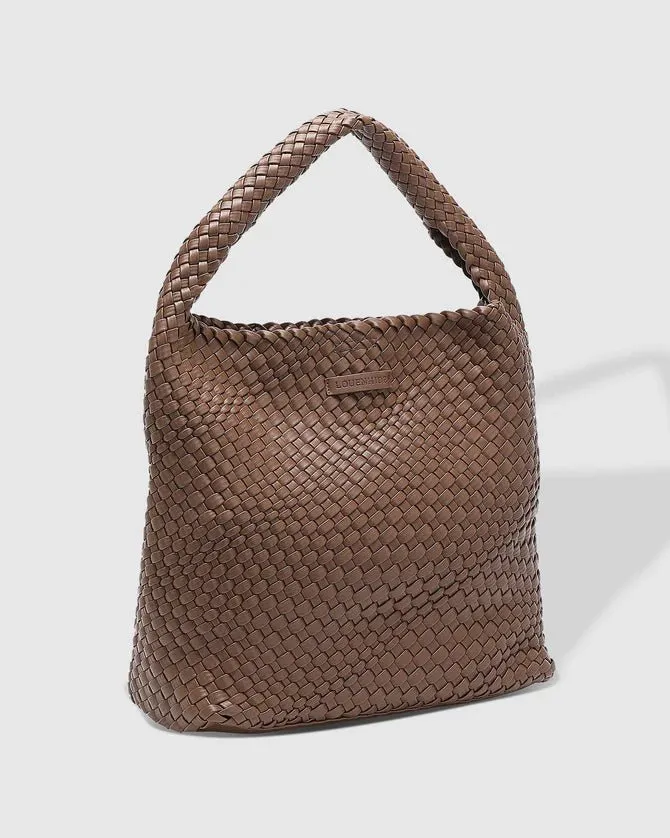 Gabby Woven Shoulder Bag Chocolate