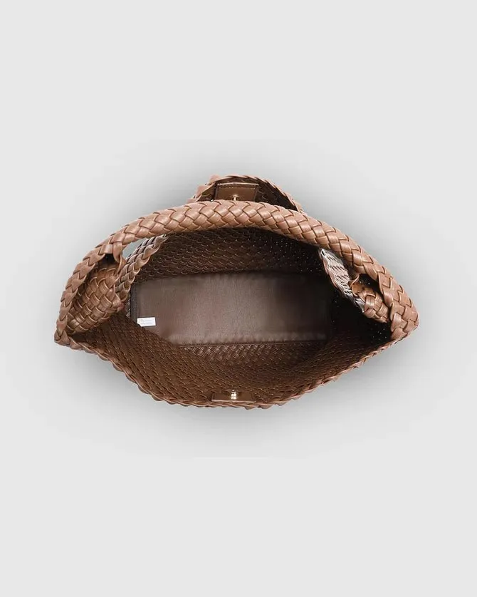 Gabby Woven Shoulder Bag Chocolate