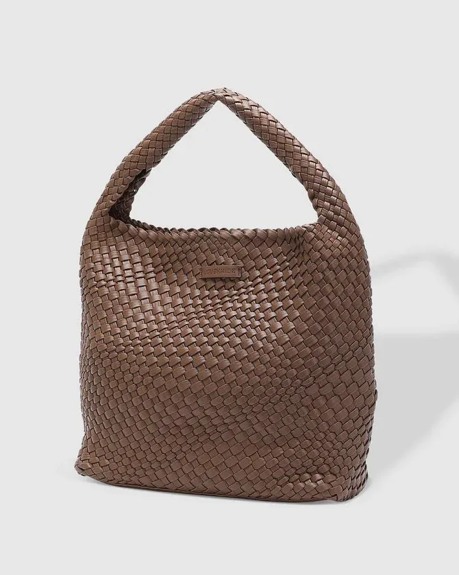 Gabby Woven Shoulder Bag Chocolate