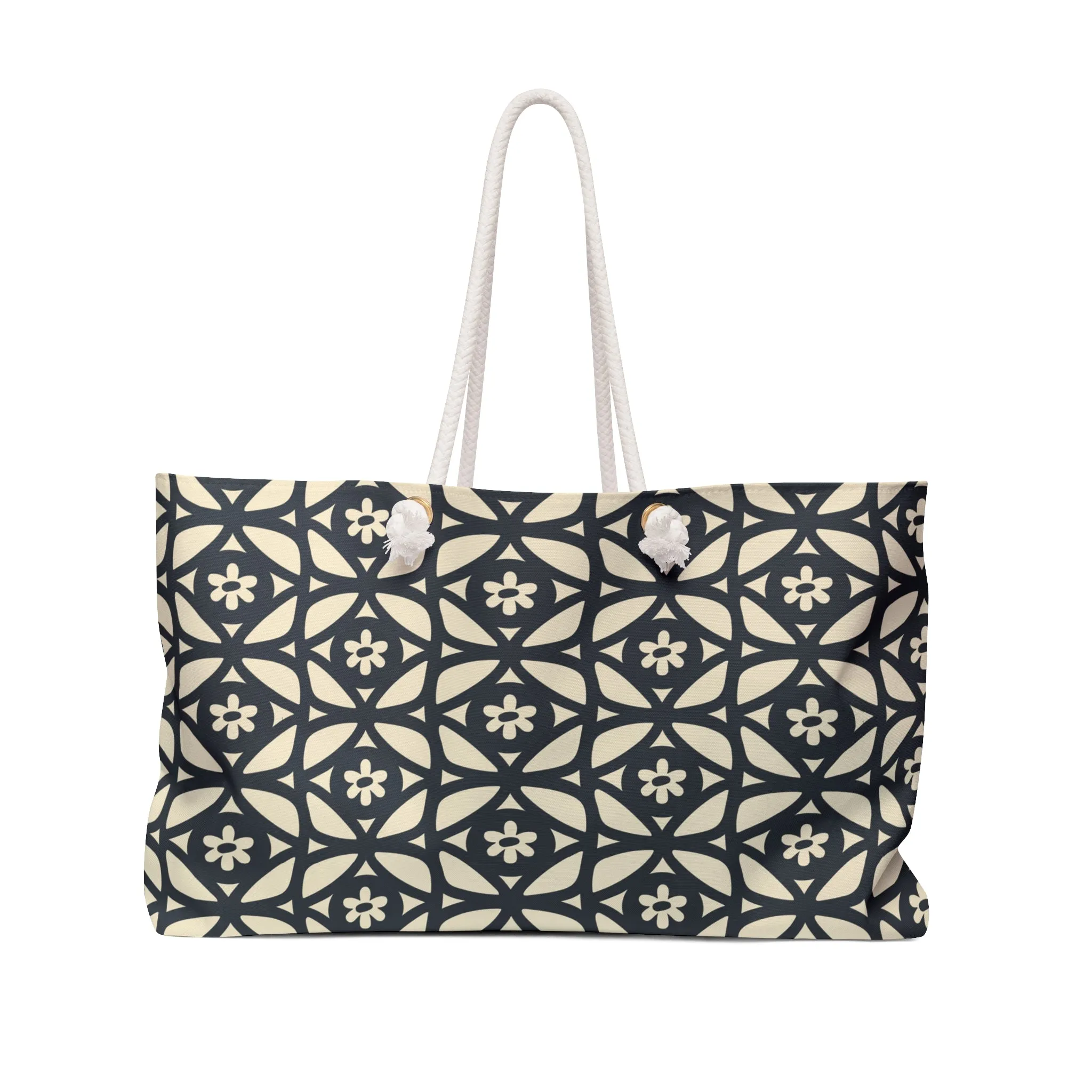 Geometric Flower Weekender Bag