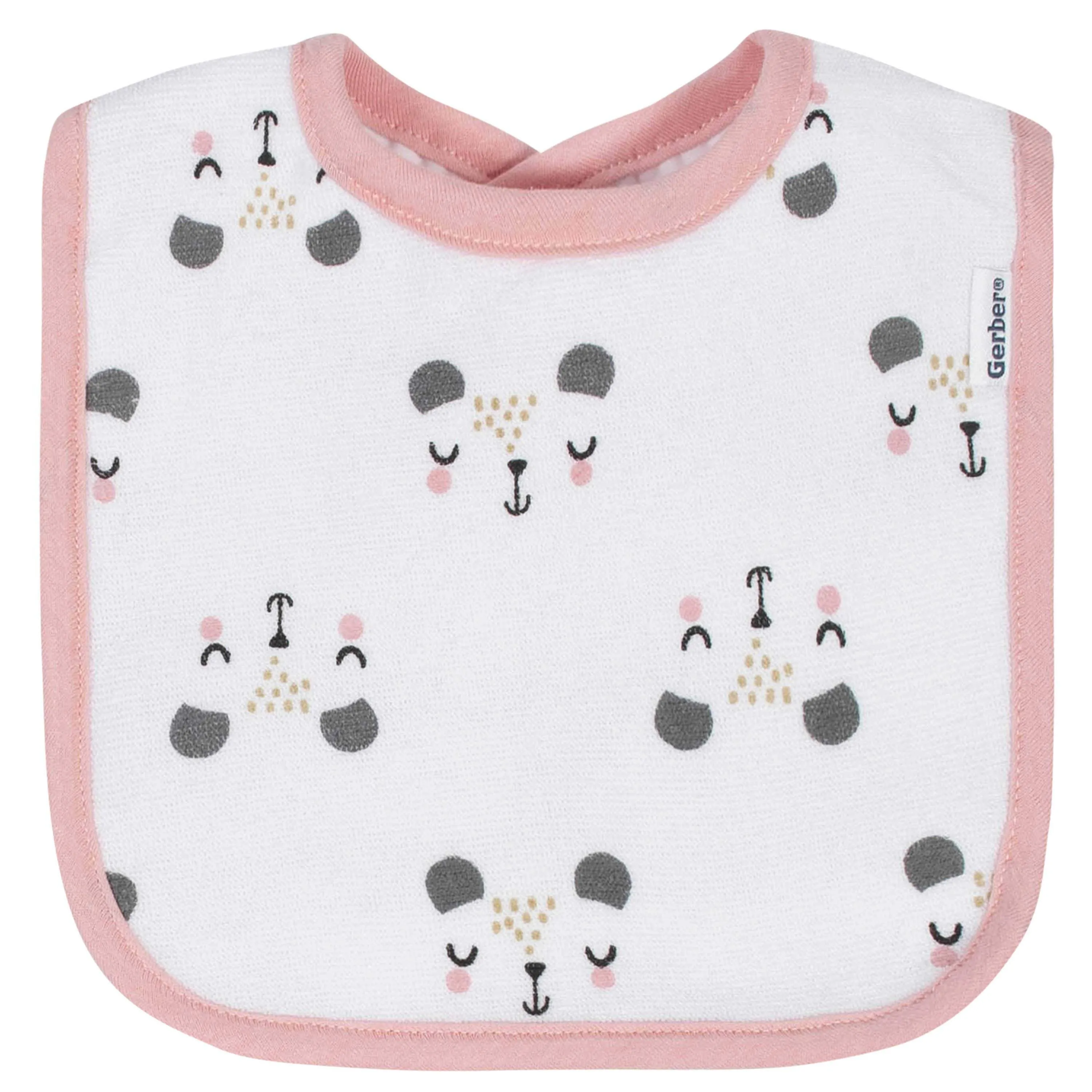 Gerber® 3-Pack Baby Girls Bear Terry Bibs