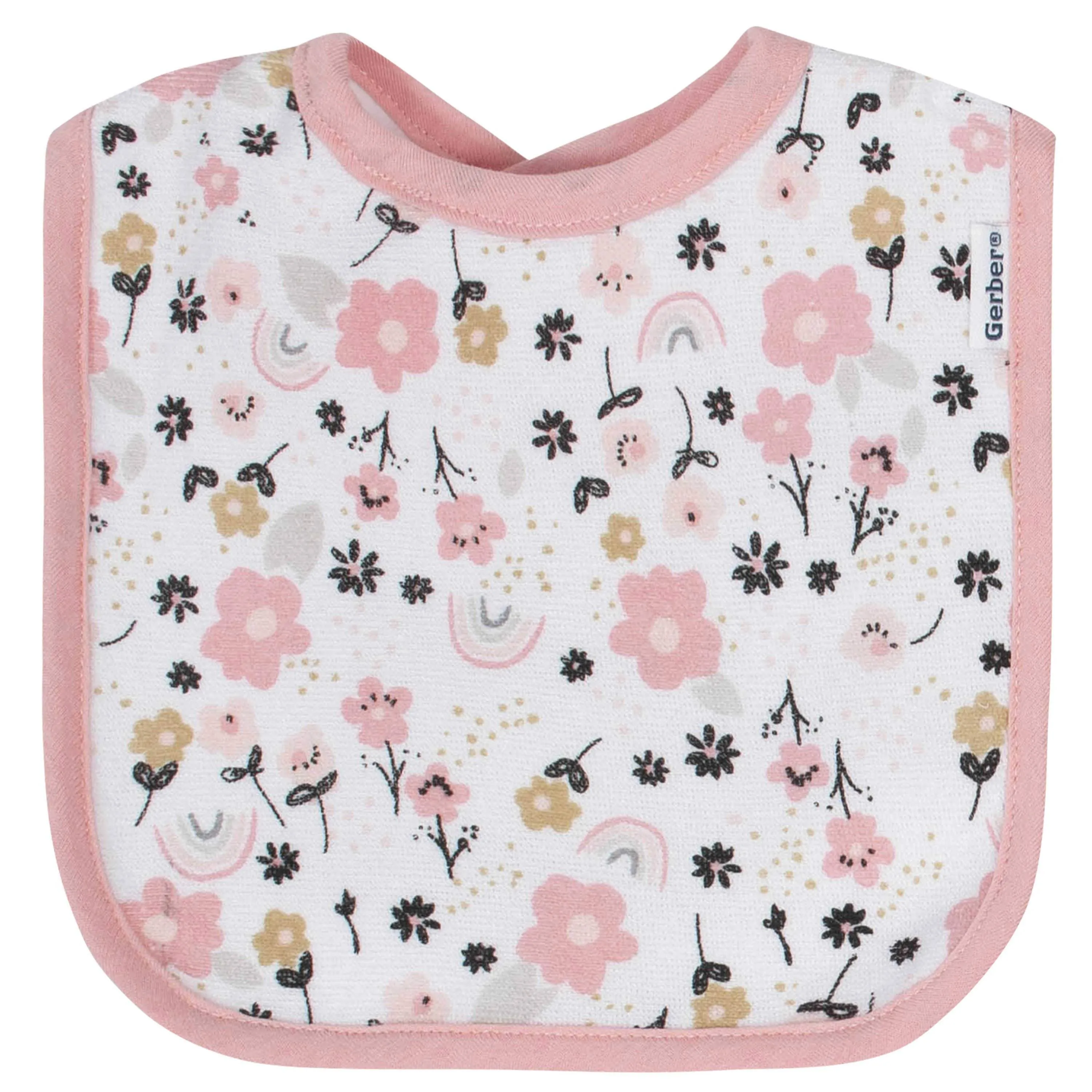 Gerber® 3-Pack Baby Girls Bear Terry Bibs