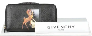 GIvenchy Black Coated Canvas Bambi Zip Around Wallet