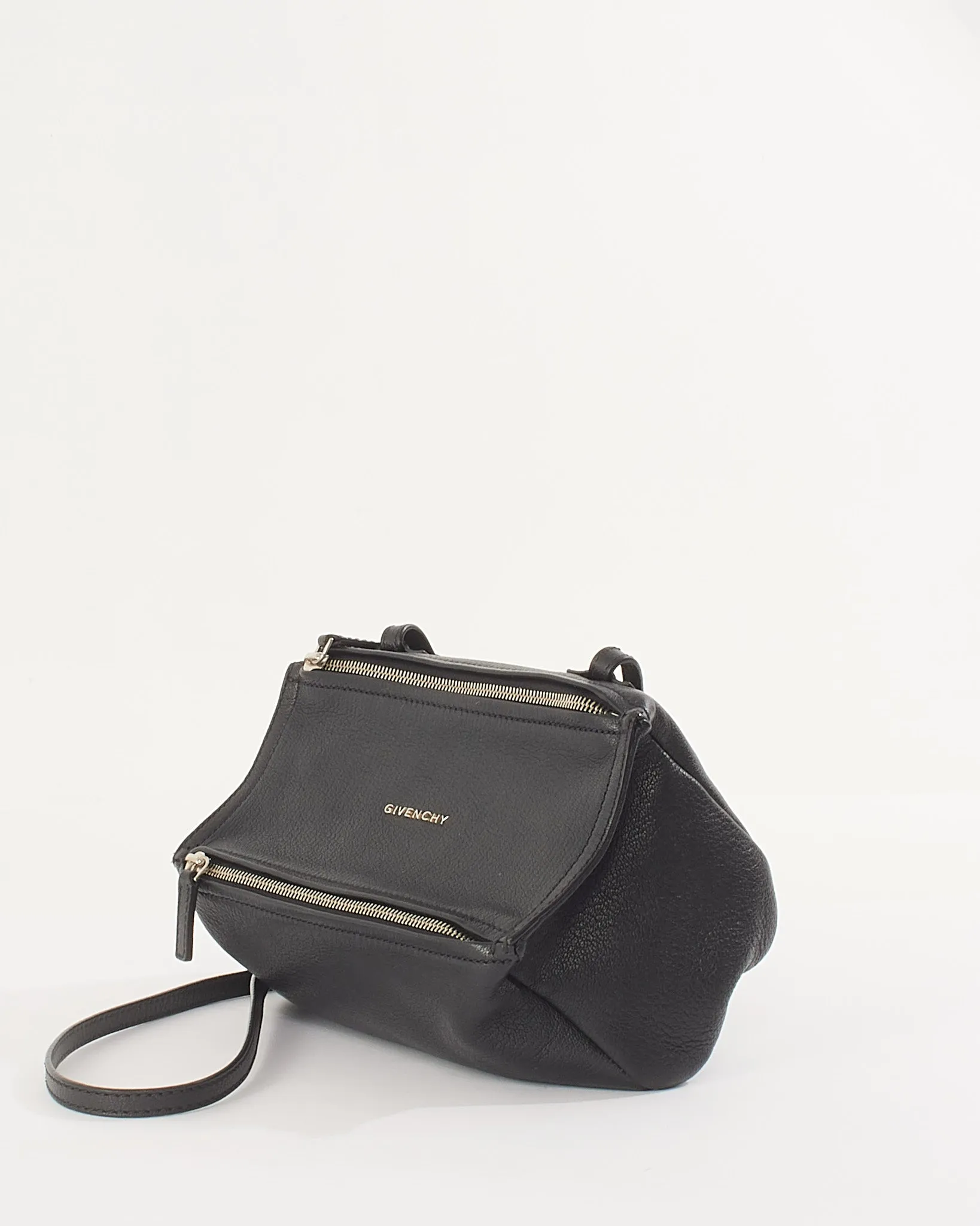 Givenchy Black Grained Goatskin Leather Mini Pandora Bag