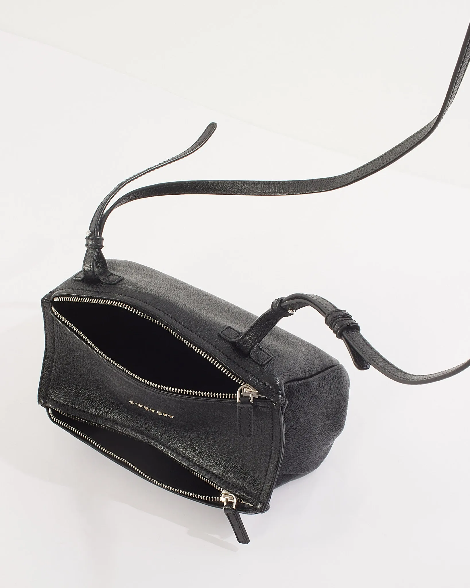 Givenchy Black Grained Goatskin Leather Mini Pandora Bag