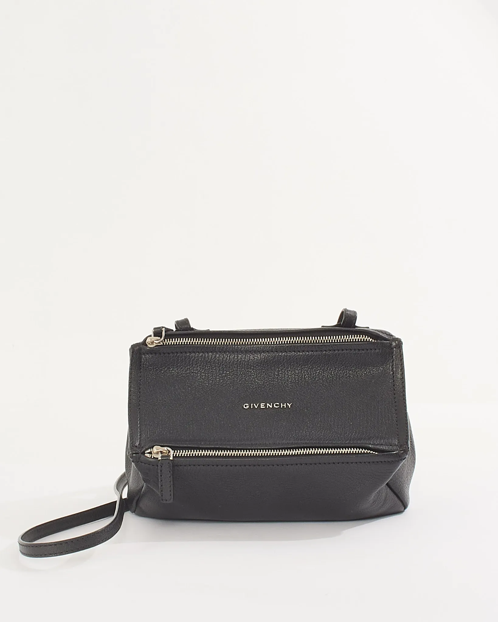 Givenchy Black Grained Goatskin Leather Mini Pandora Bag