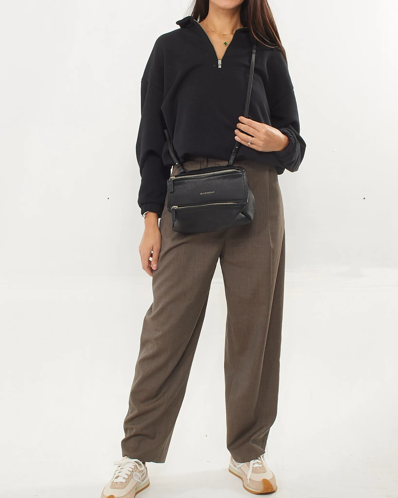 Givenchy Black Grained Goatskin Leather Mini Pandora Bag