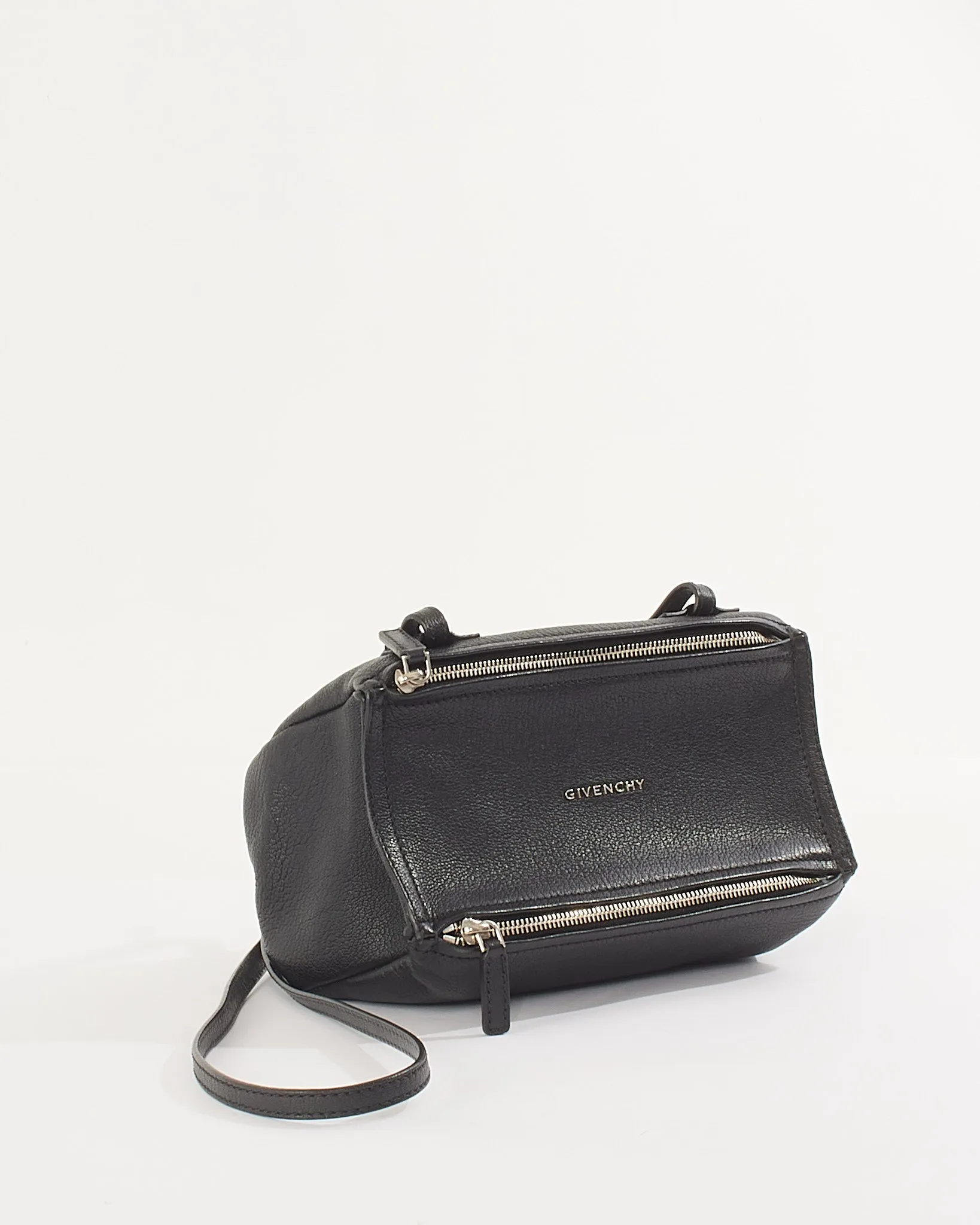 Givenchy Black Grained Goatskin Leather Mini Pandora Bag