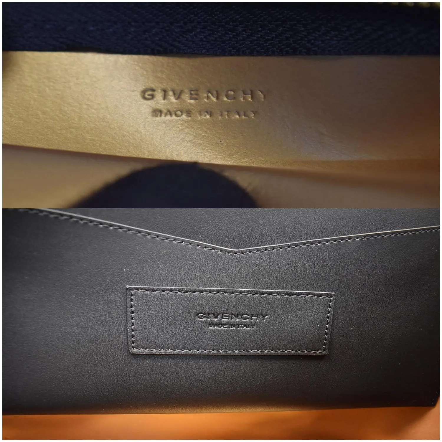 GIVENCHY Medium GV Calf Leather Shopper Tote Bag Black