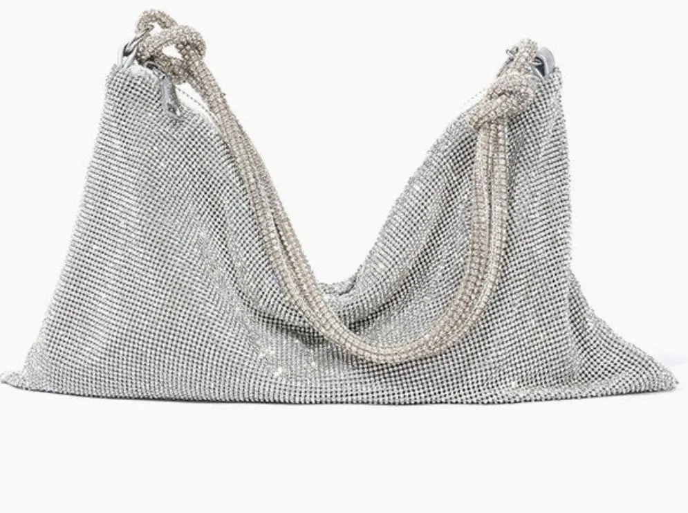 Glitter Mesh Slouch Bag