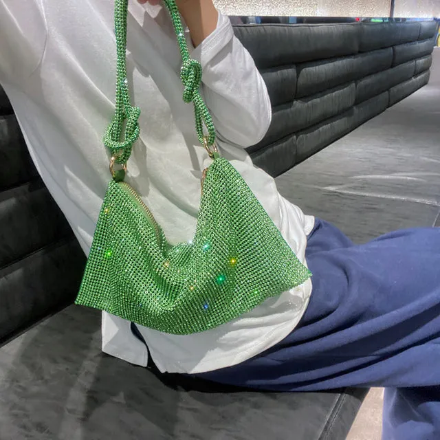 Glitter Mesh Slouch Bag