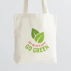Go Green Tote Bag With Zipper
