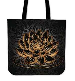Gold Lotus Tote Bag
