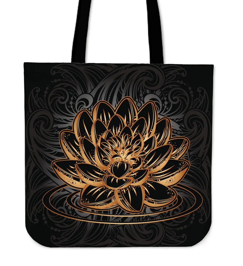 Gold Lotus Tote Bag