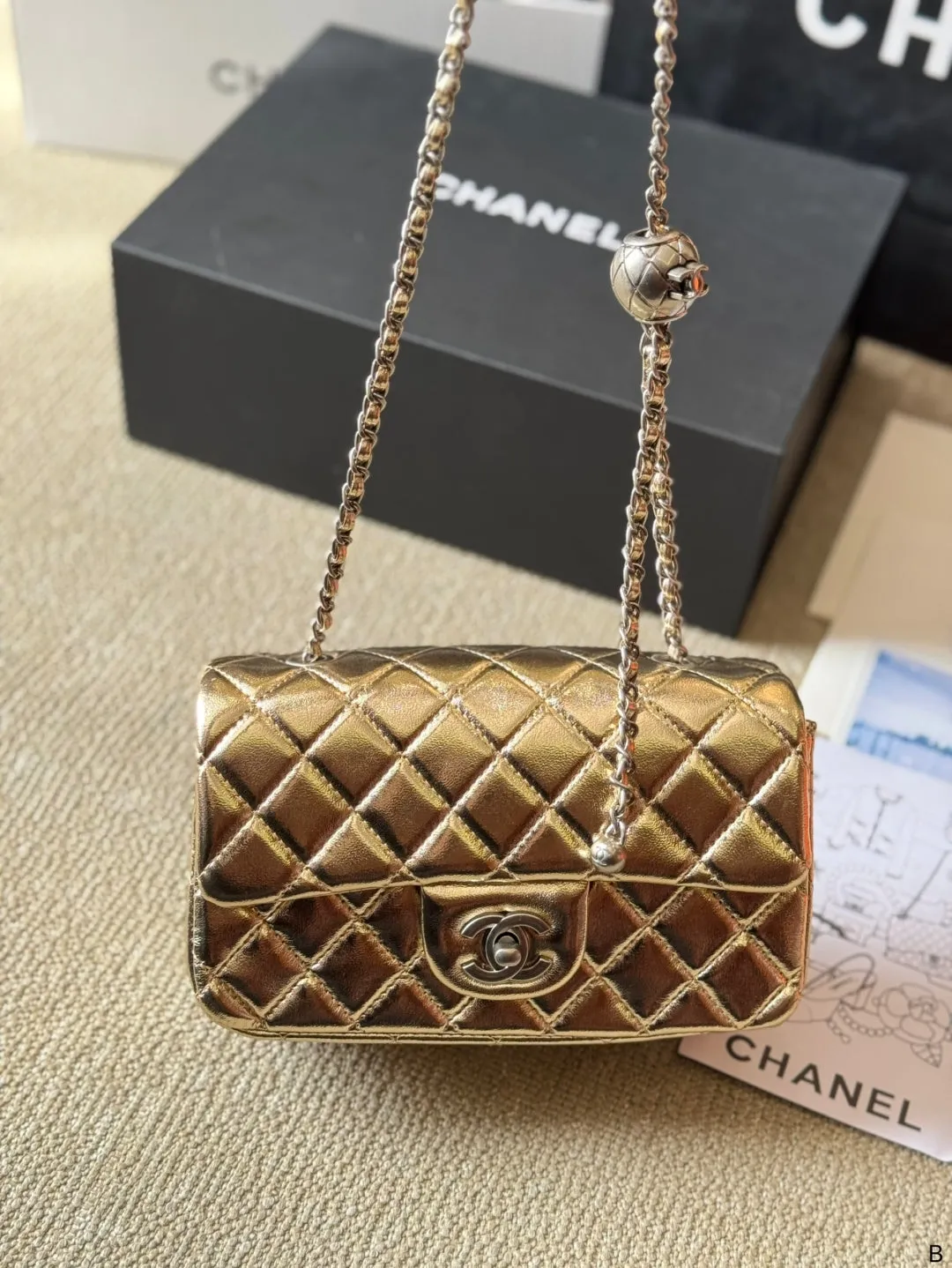 Golden Globe Square Tote Bag