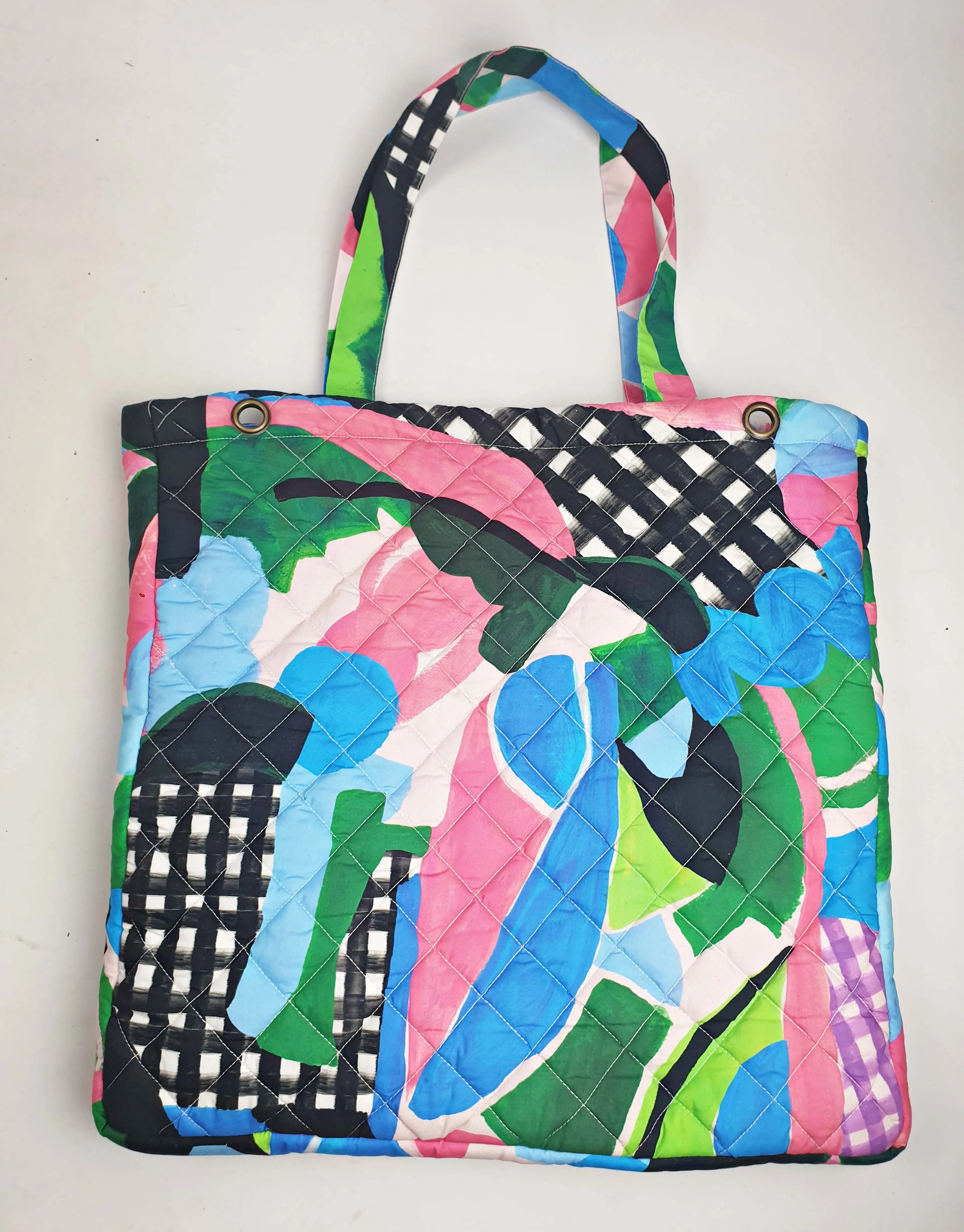 Gorman quilted gingham print tote