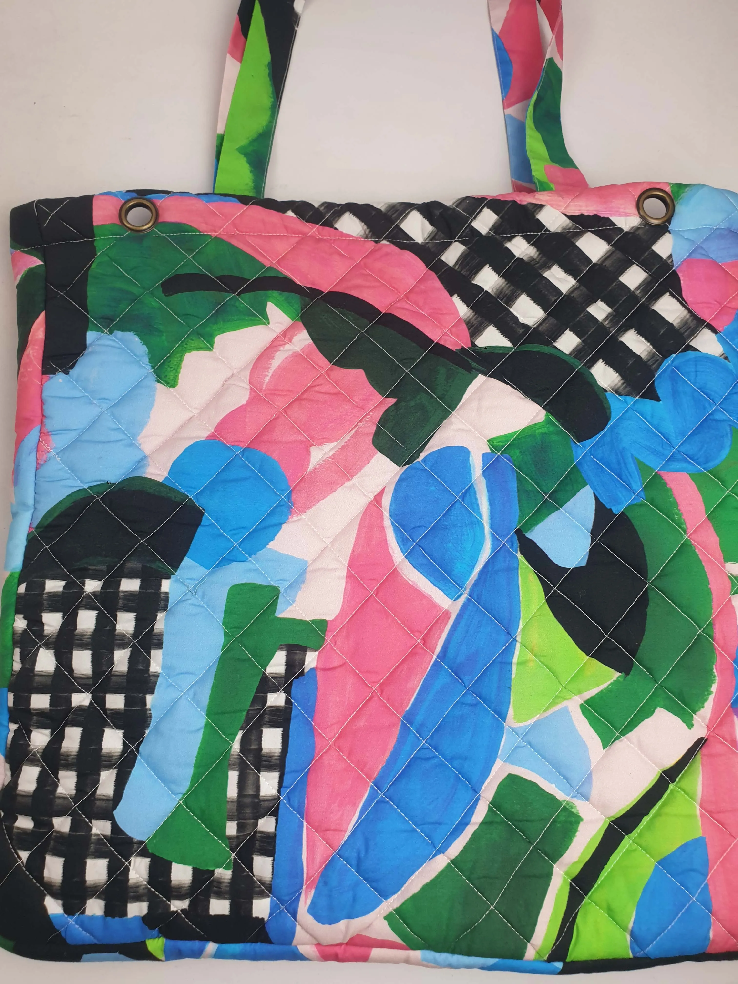 Gorman quilted gingham print tote