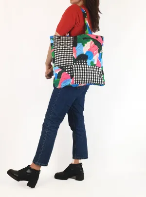 Gorman quilted gingham print tote