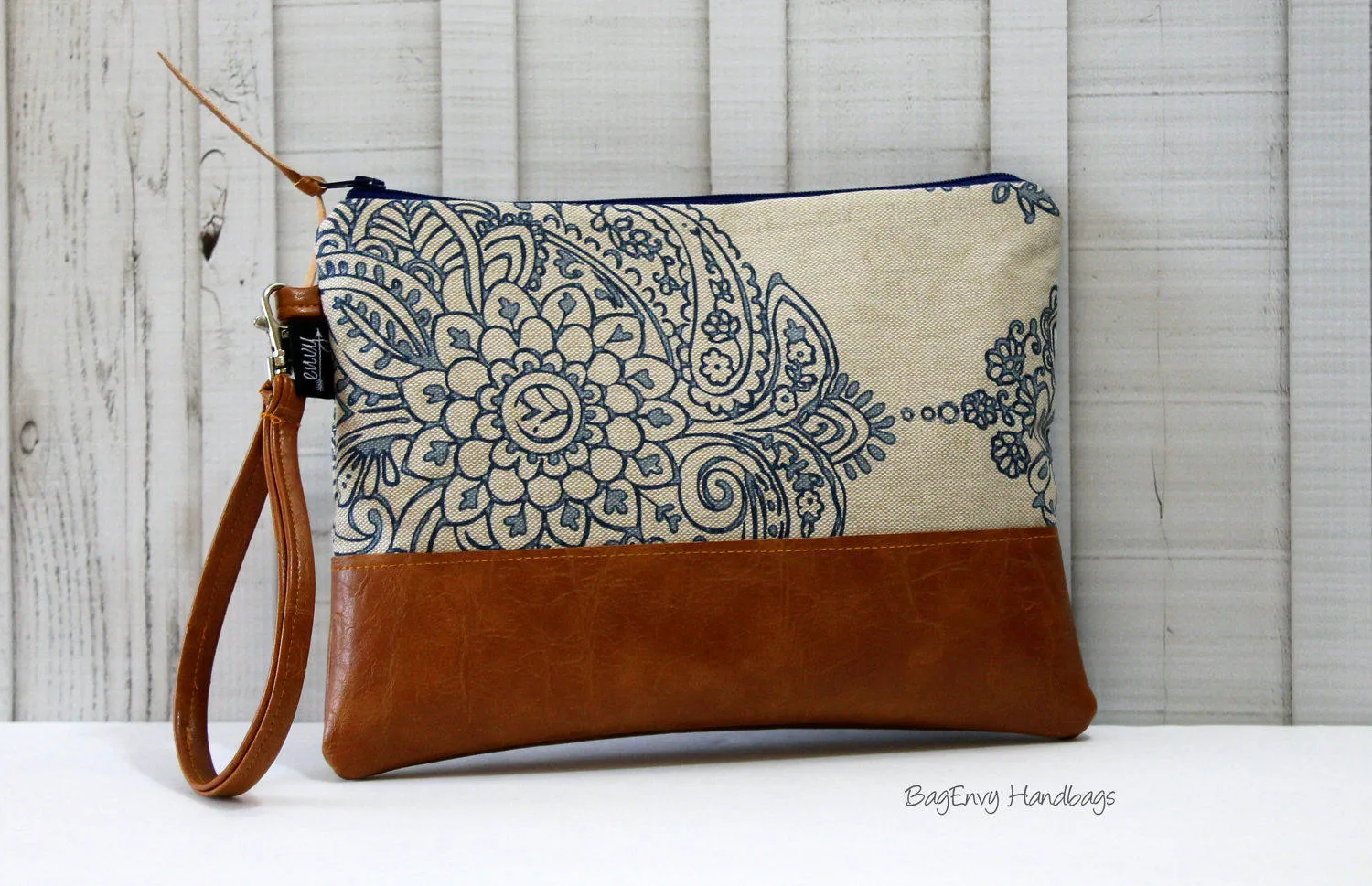 Grab N Go Wristlet Clutch - Mandala Paisley with Vegan Leather