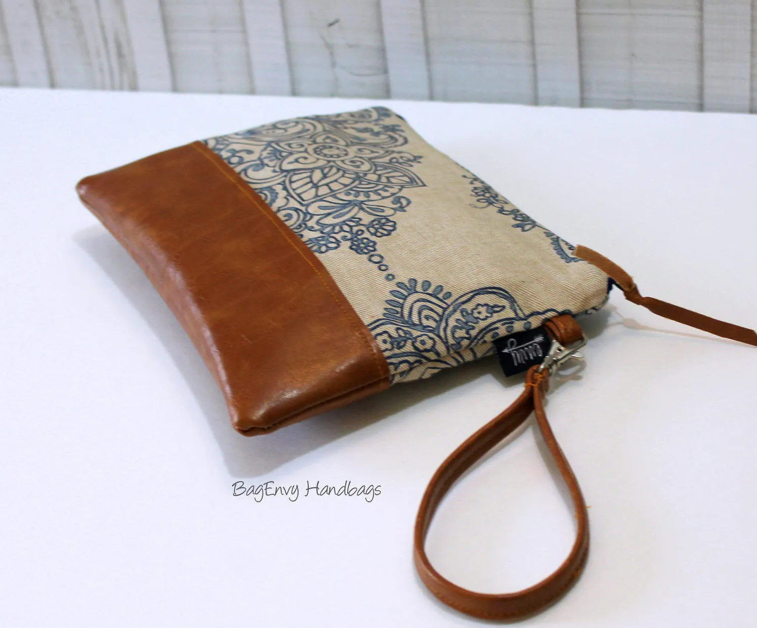 Grab N Go Wristlet Clutch - Mandala Paisley with Vegan Leather