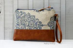Grab N Go Wristlet Clutch - Mandala Paisley with Vegan Leather