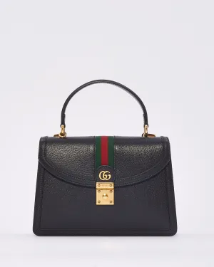 Gucci Black Leather Ophidia Small Top Handle