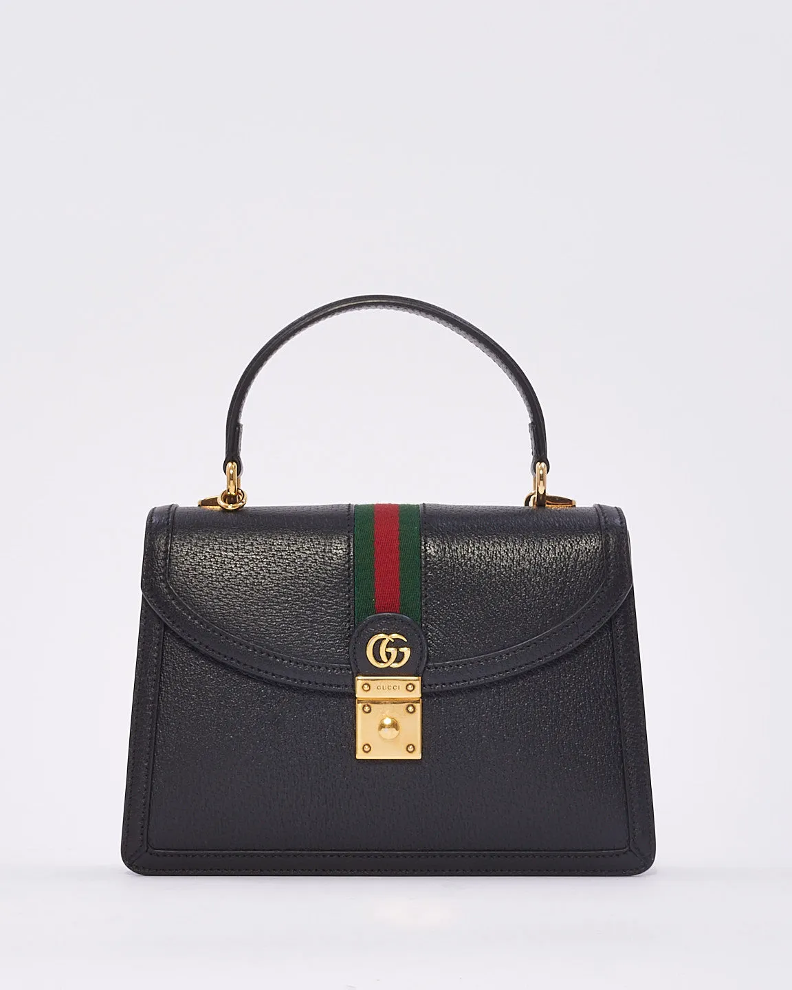 Gucci Black Leather Ophidia Small Top Handle
