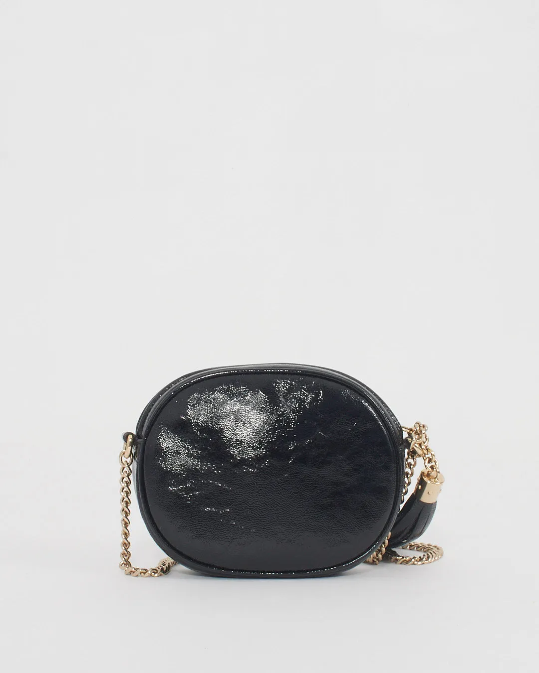 Gucci Black Patent Leather Mini Soho Chain Crossbody Bag