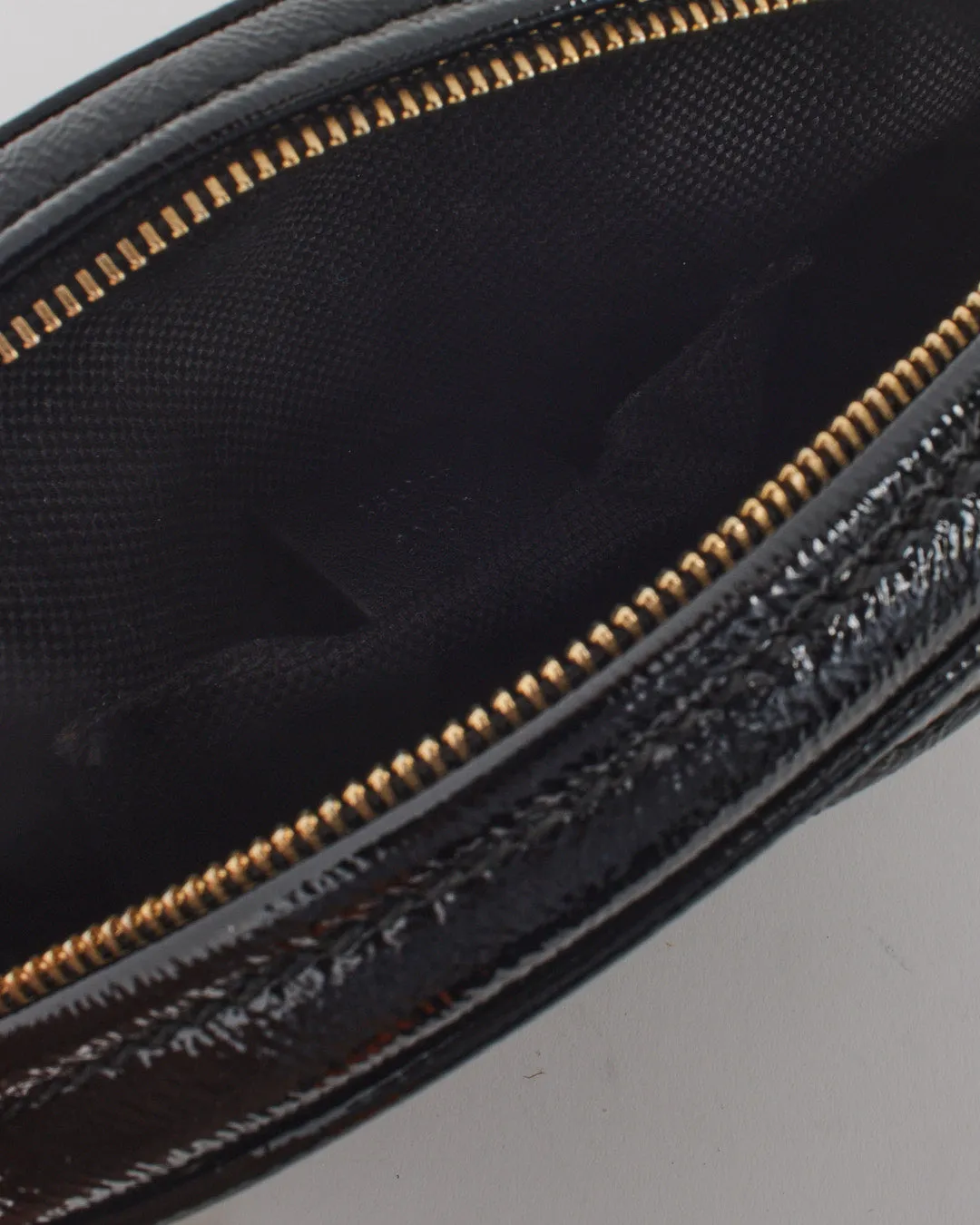 Gucci Black Patent Leather Mini Soho Chain Crossbody Bag