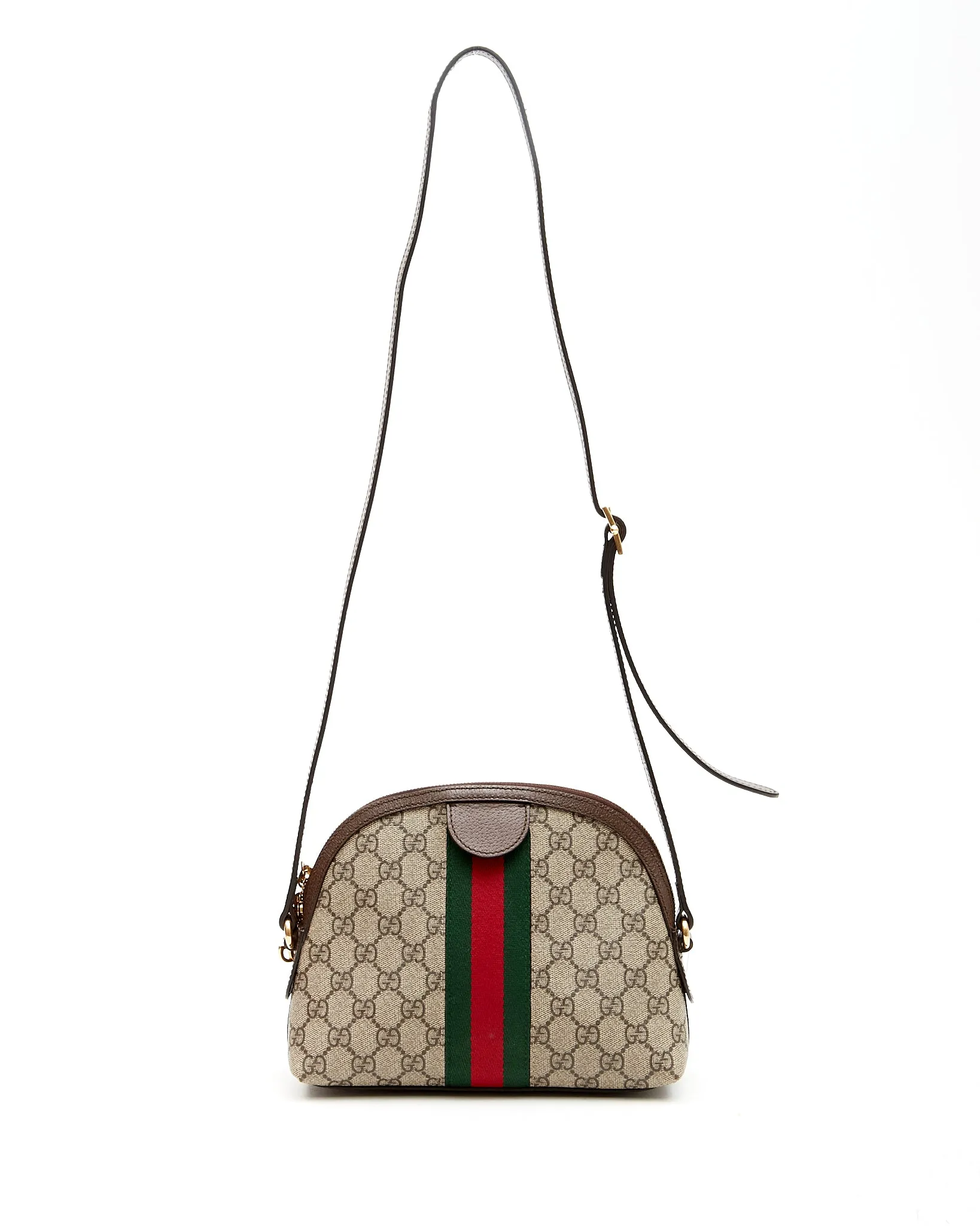 Gucci Brown GG Supreme Canvas Small Ophidia Crossbody Bag