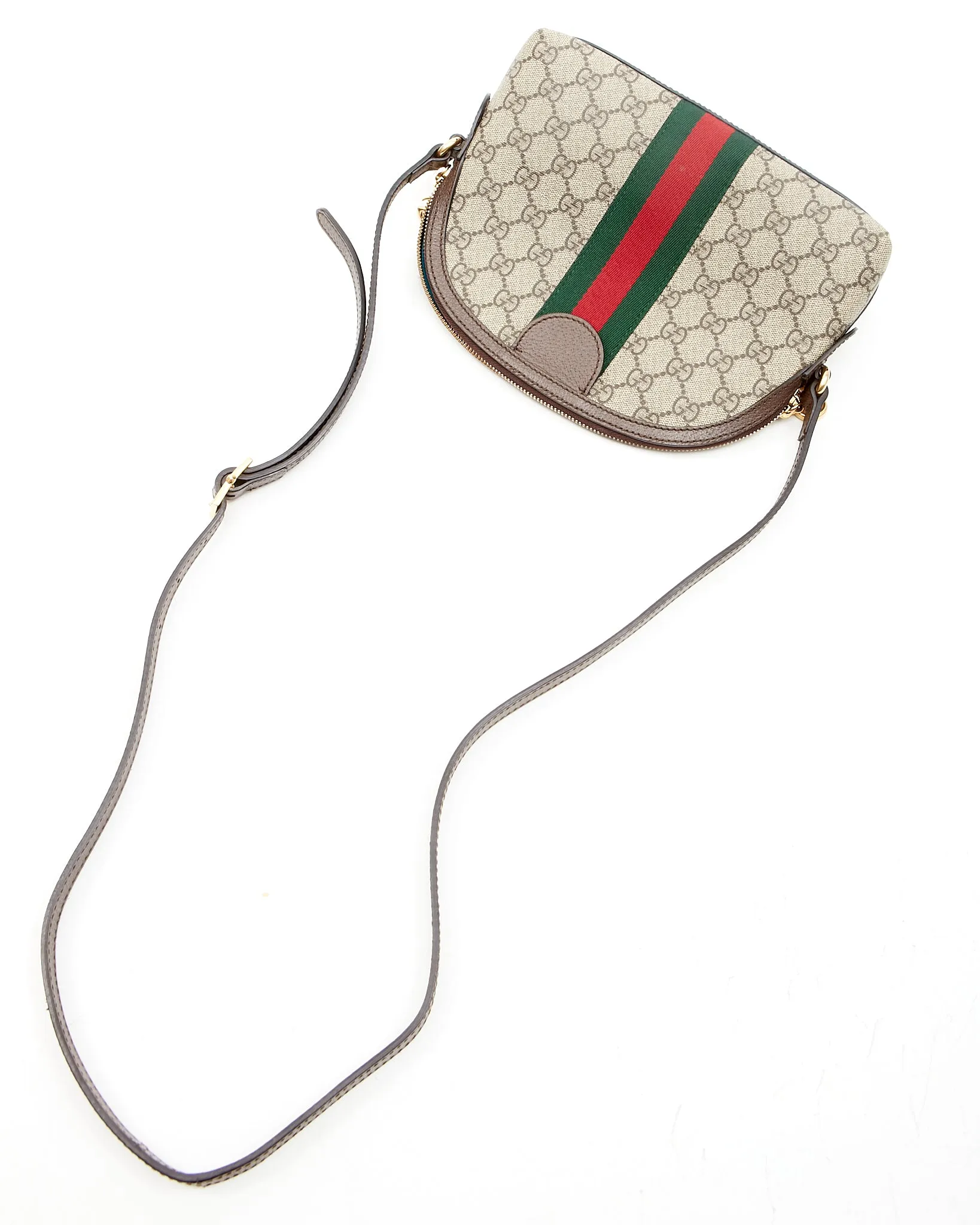 Gucci Brown GG Supreme Canvas Small Ophidia Crossbody Bag