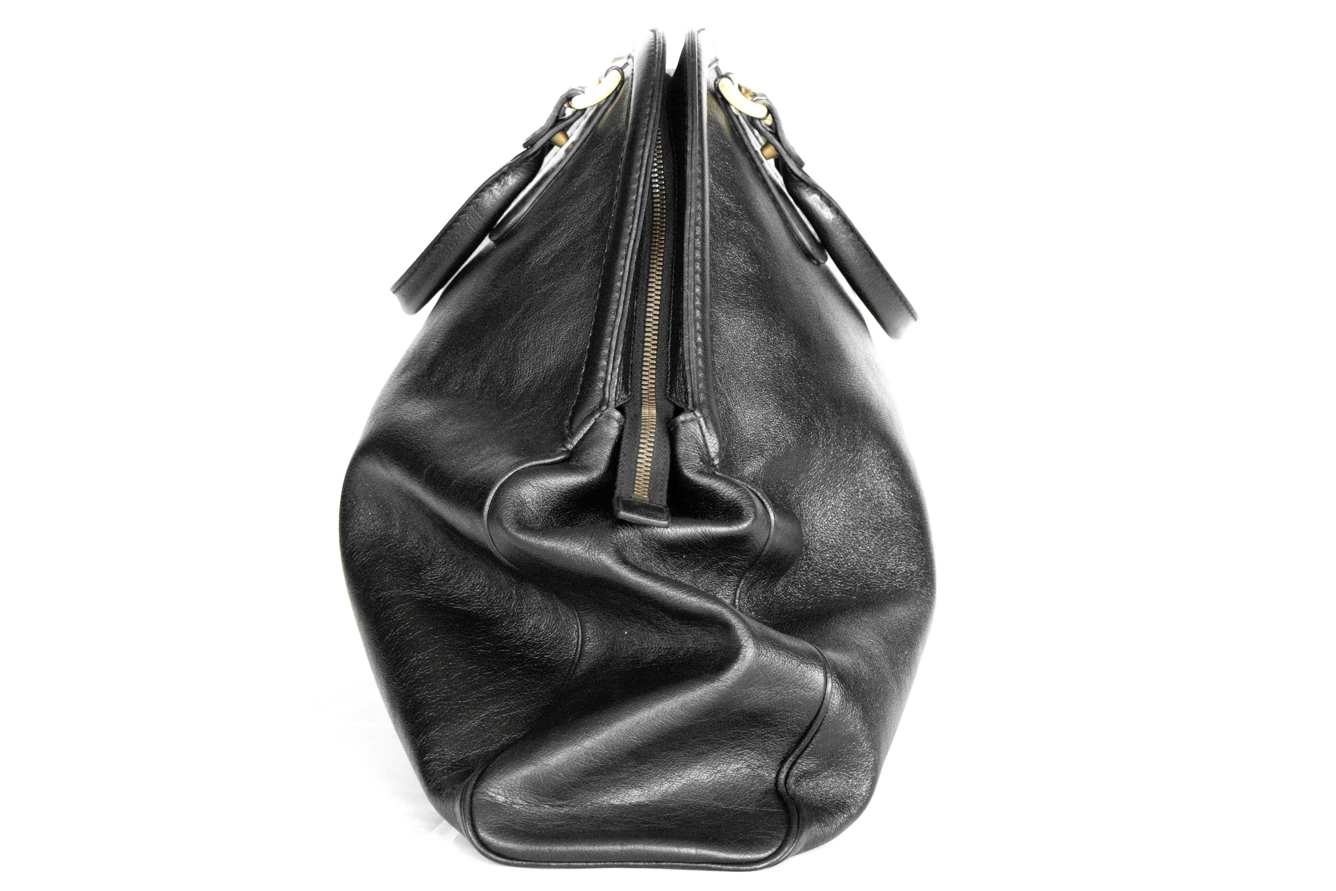 Gucci Calfskin Large Re(Belle) Top Handle Bag Black W/ Strap