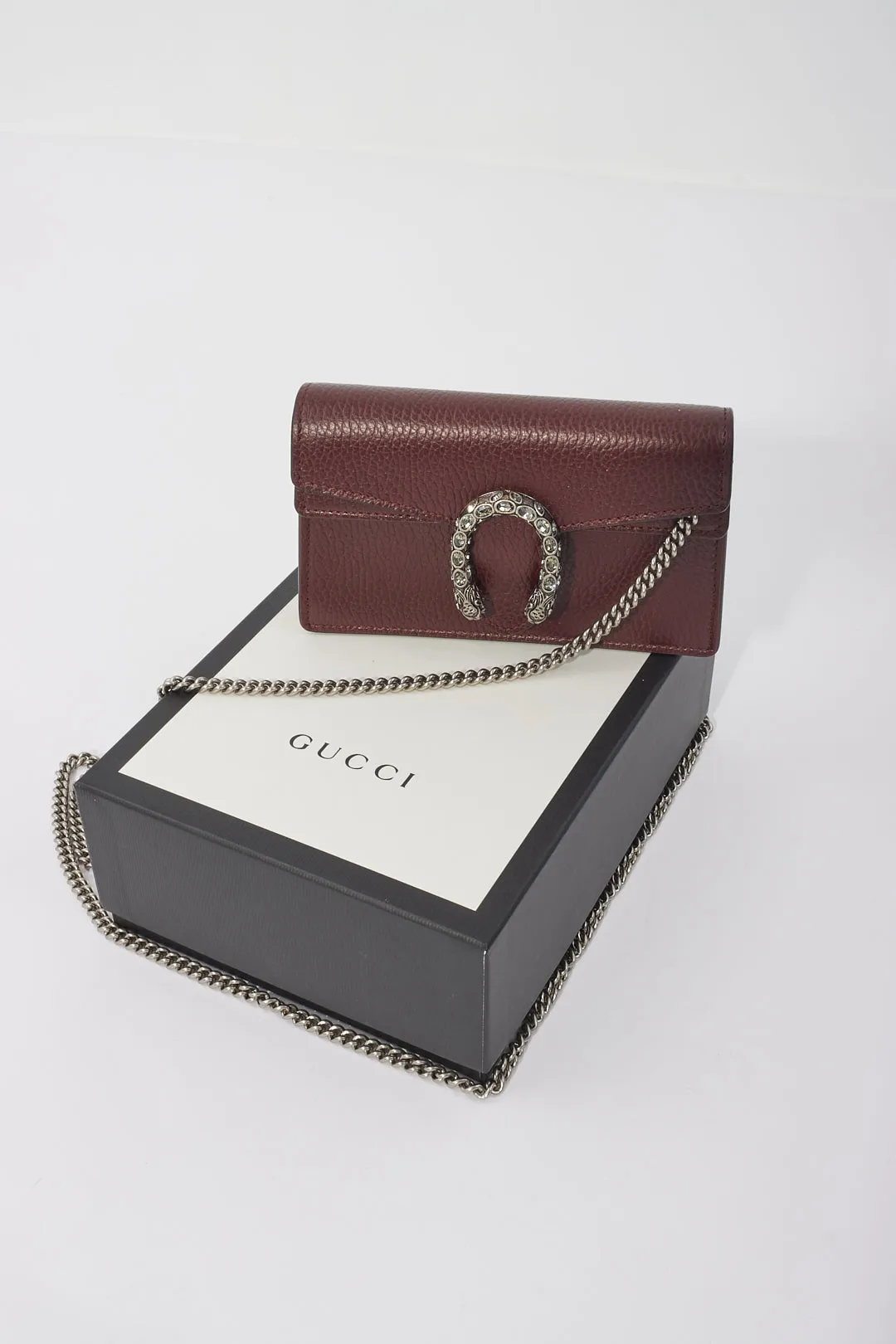 Gucci Dionysus Burgundy Leather Super Mini Bag
