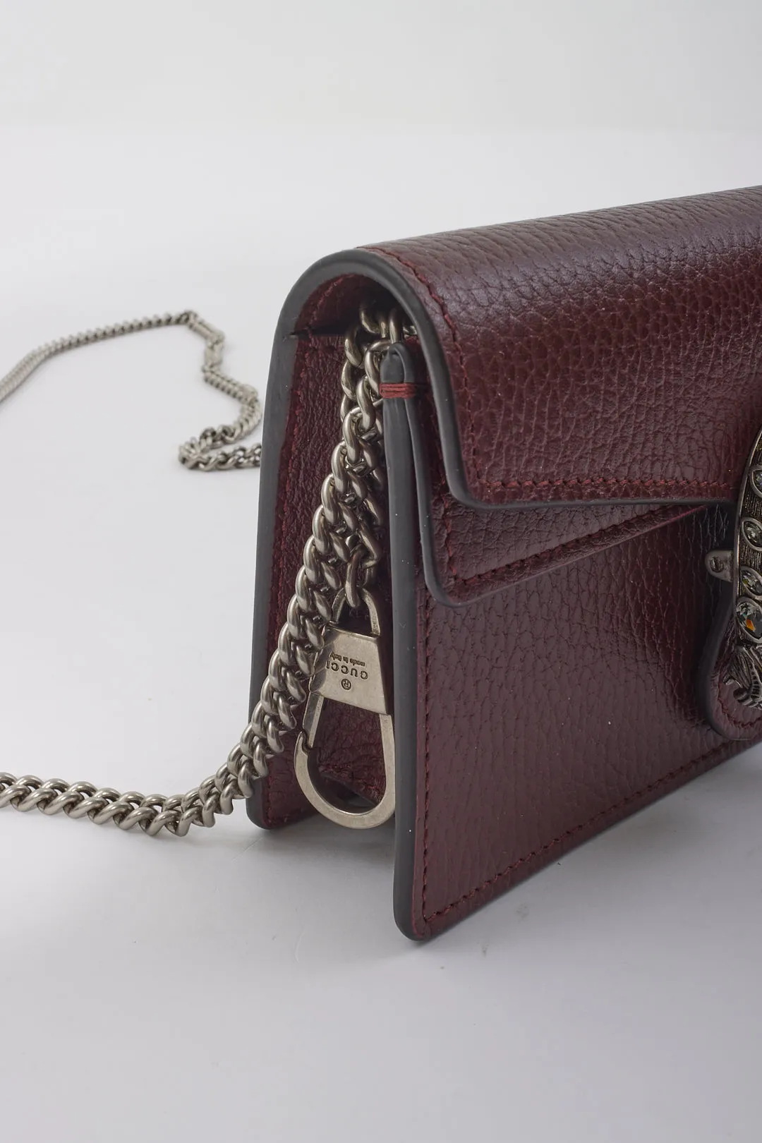Gucci Dionysus Burgundy Leather Super Mini Bag