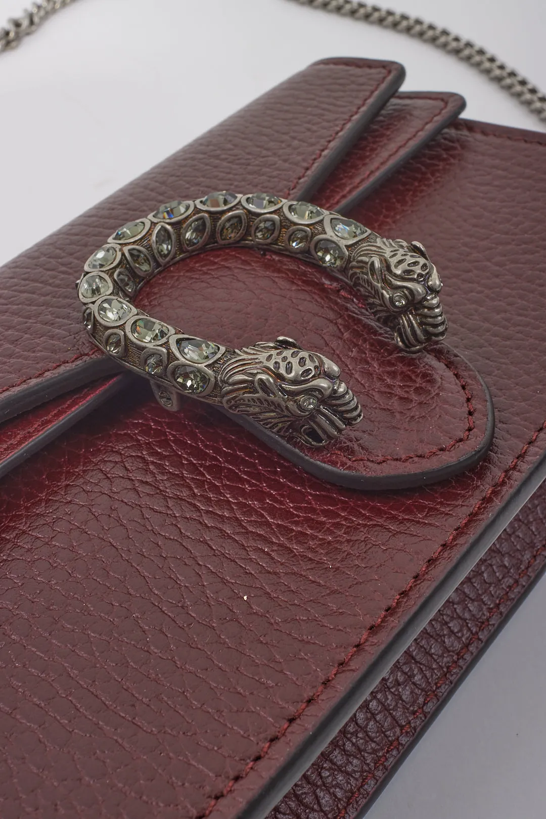 Gucci Dionysus Burgundy Leather Super Mini Bag