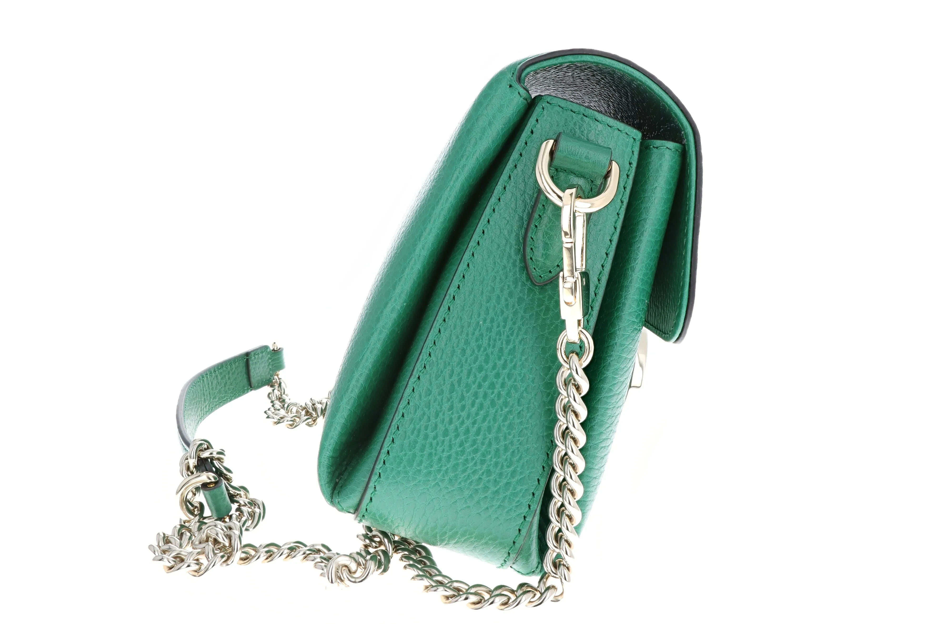Gucci Dollar Calfskin Interlocking G Small Green Crossbody