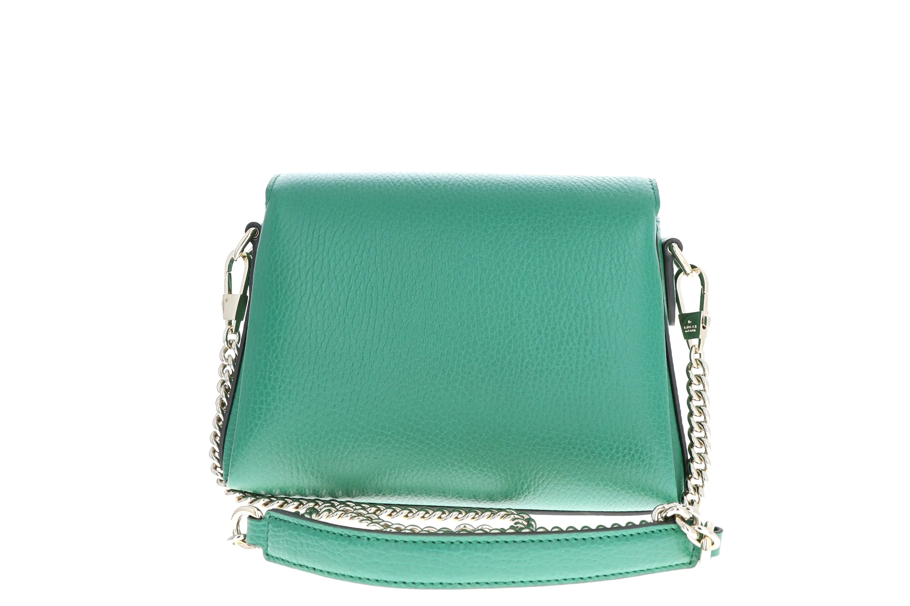 Gucci Dollar Calfskin Interlocking G Small Green Crossbody