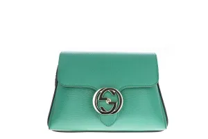 Gucci Dollar Calfskin Interlocking G Small Green Crossbody