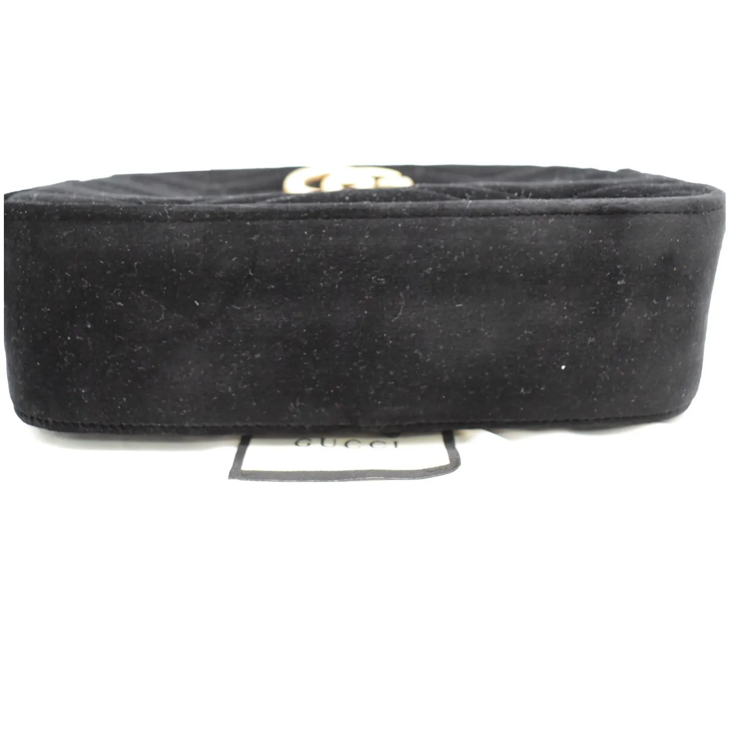 GUCCI  GG Marmont Small Velvet Matelasse Crossbody Bag Black 447632