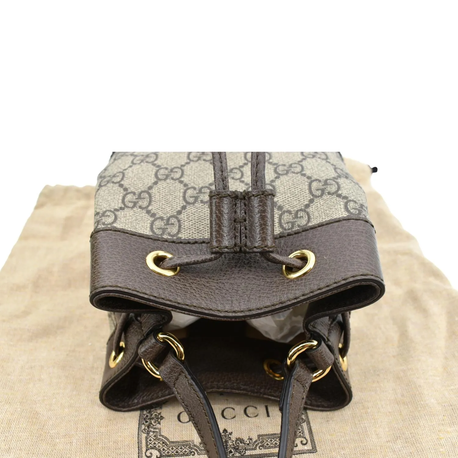 GUCCI Ophidia Small GG Canvas Bucket Bag Beige 550620