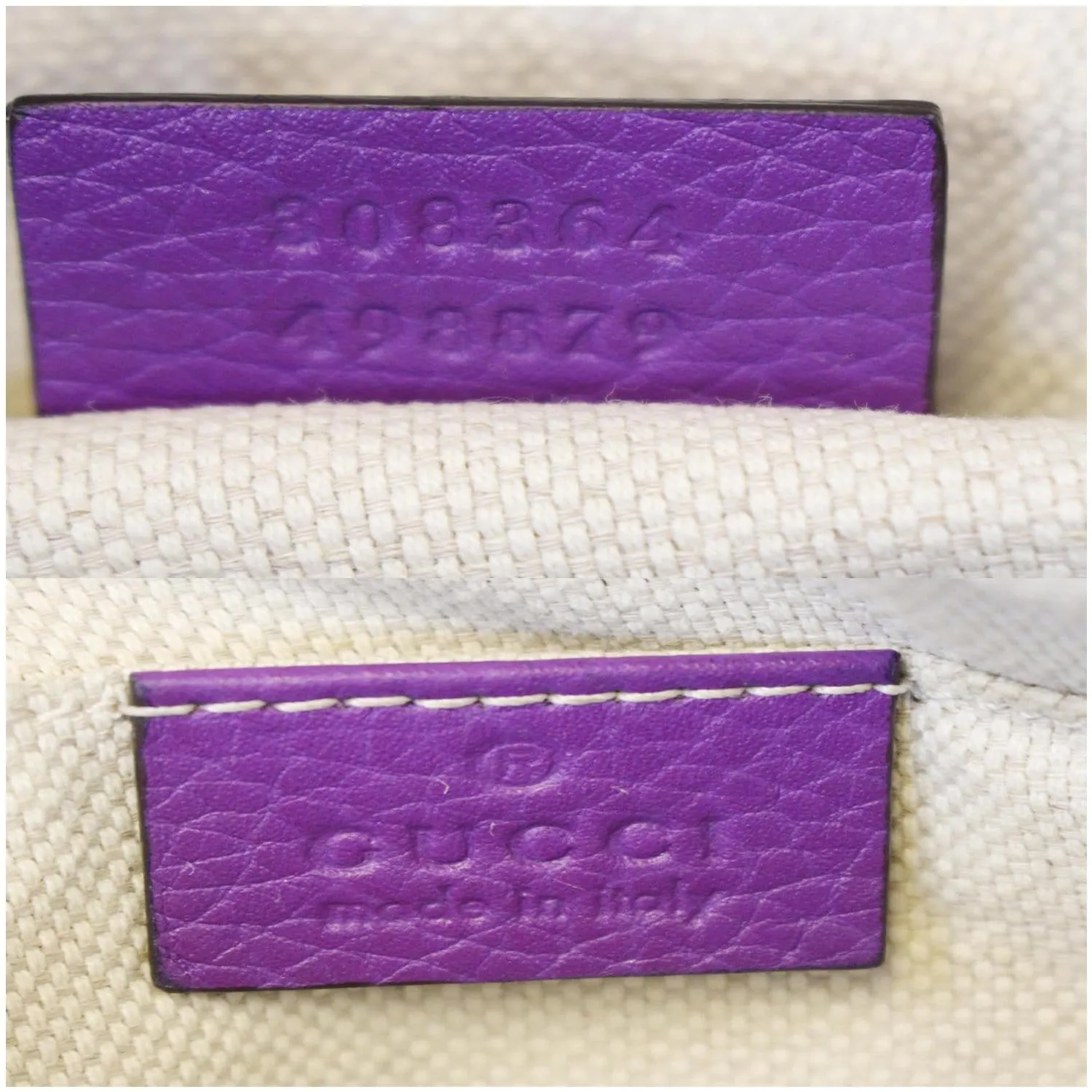 GUCCI Soho Disco Pebbled Leather Small Crossbody Bag 308364 Purple