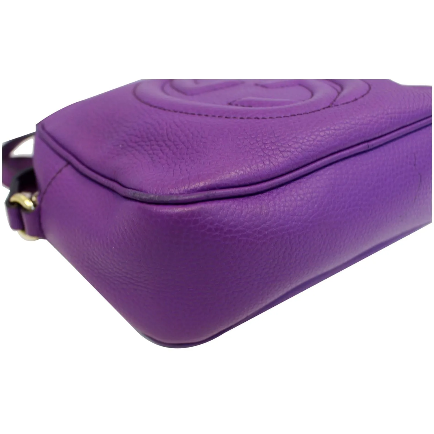 GUCCI Soho Disco Pebbled Leather Small Crossbody Bag 308364 Purple