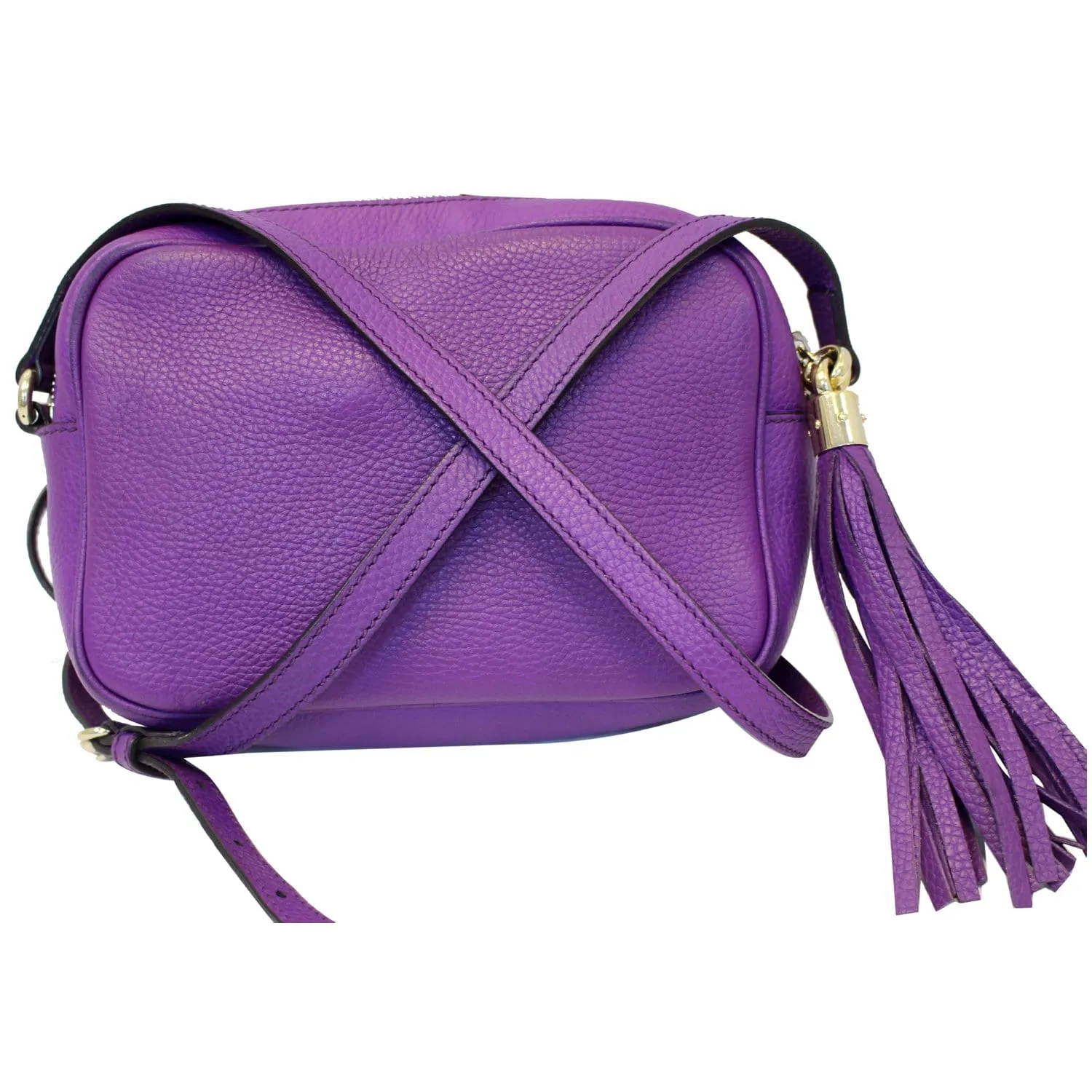 GUCCI Soho Disco Pebbled Leather Small Crossbody Bag 308364 Purple