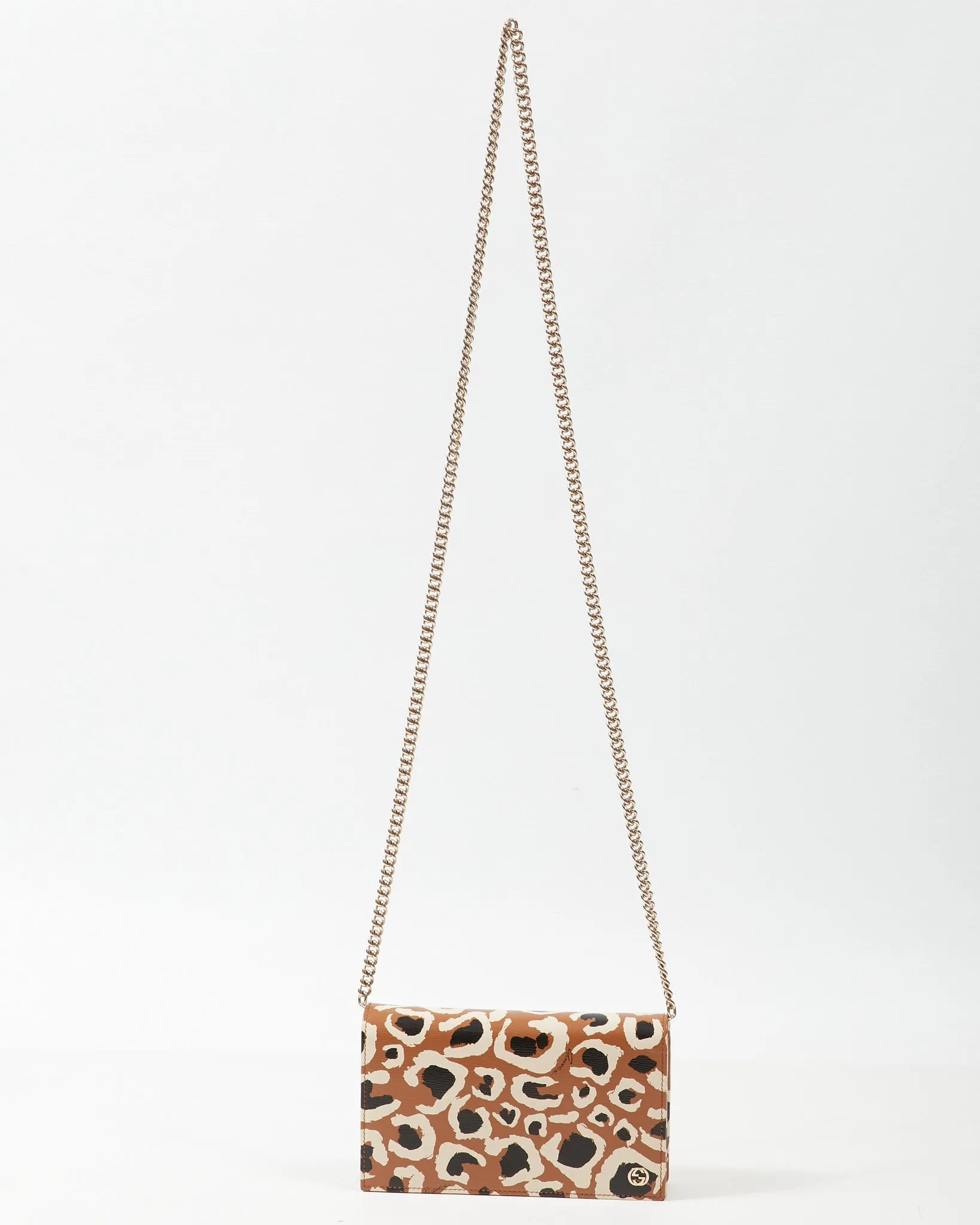 Gucci Tan Leopard Leather Betty Shanghai Wallet-On-Chain Shoulder Bag