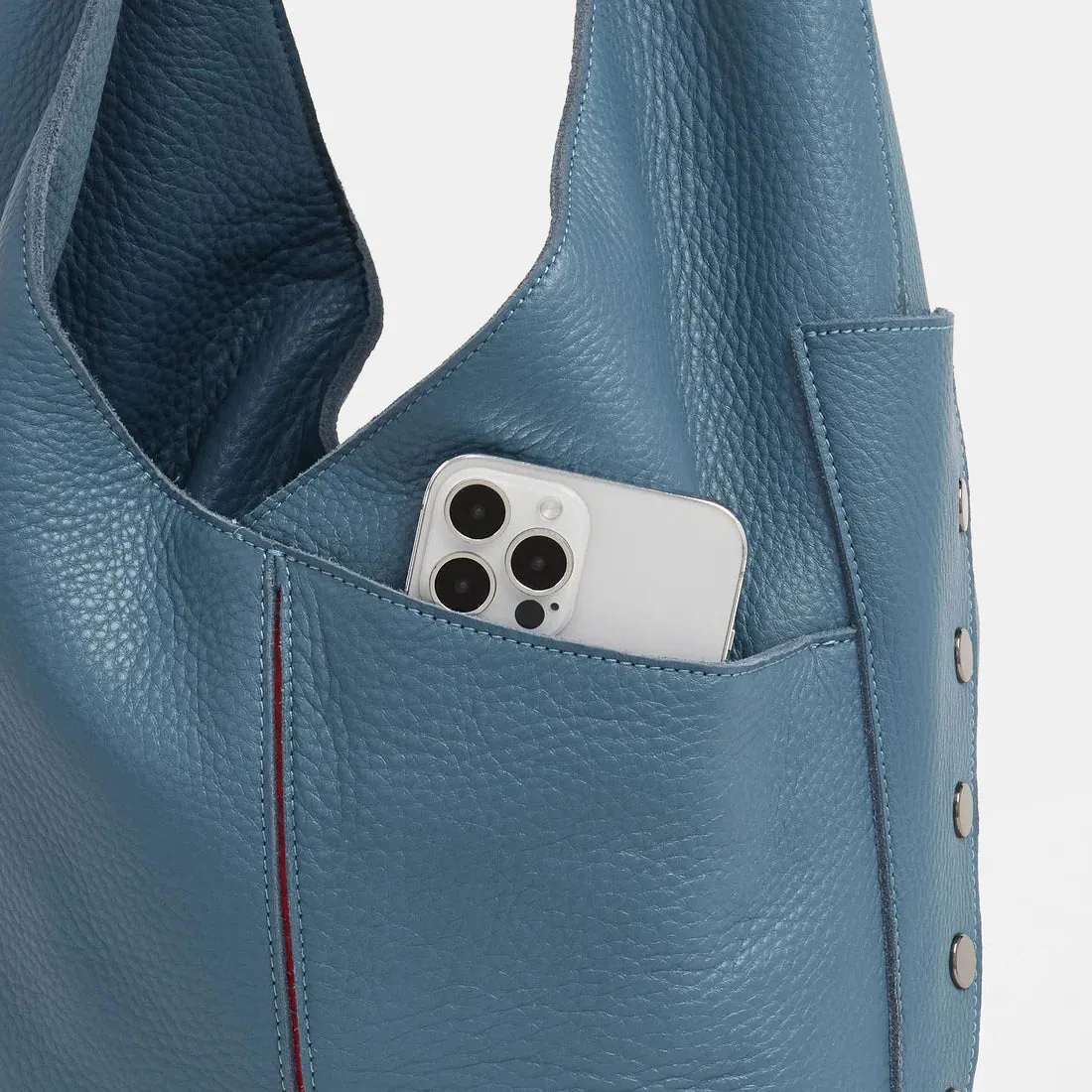Hammitt Tom Zip Curated Blue/Gunmetal Shoulder Bag