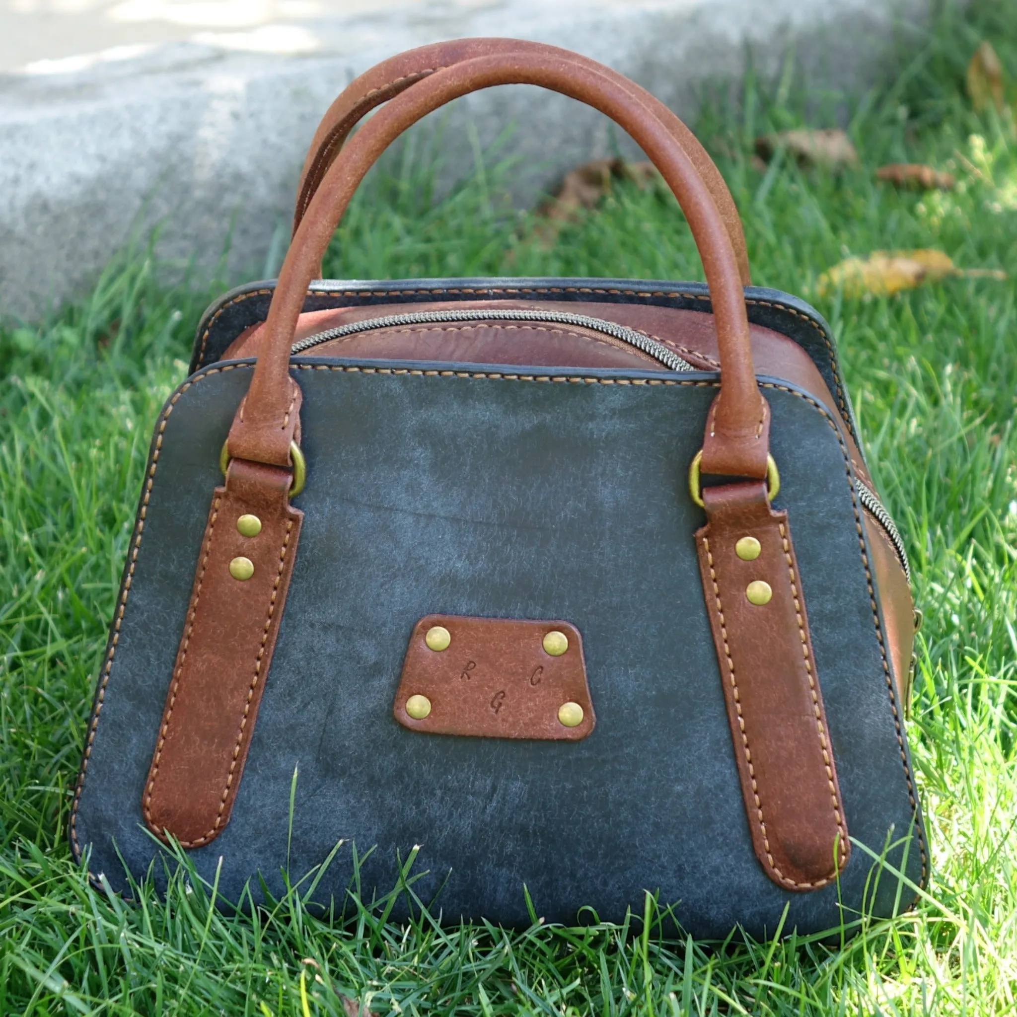 Handmade Pueblo London Leather Tote Handbag & Pencil Case Set